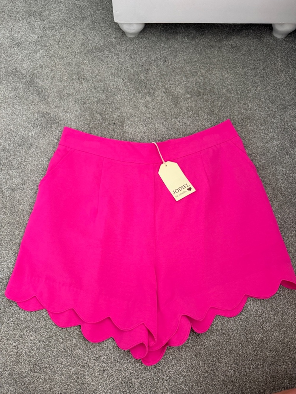 JODIFL Bright Fuchsia Scalloped Hem Women's Shorts